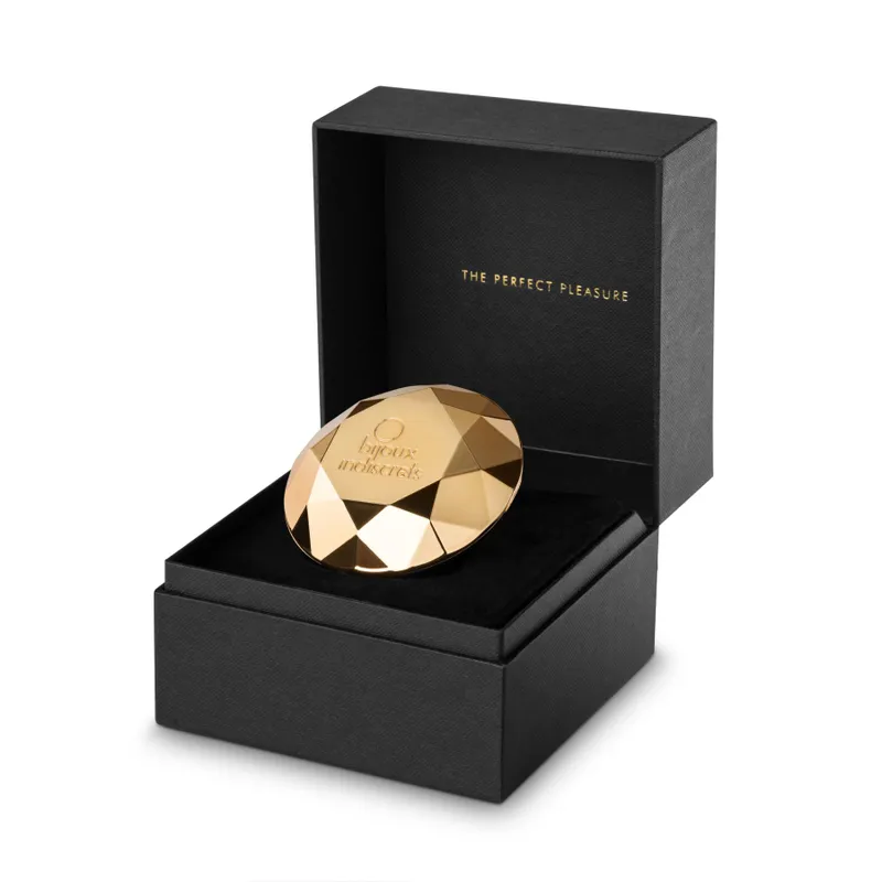 Вібромасажер Bijoux Indiscrets Twenty One у формі діаманта, золотистий