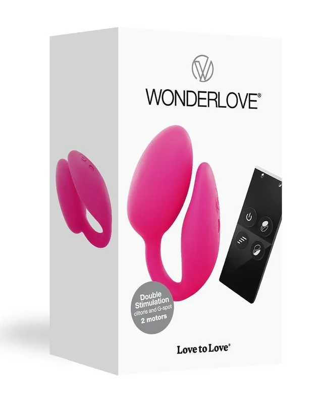Вібратор для подвійної стимуляції Love To Love Wonderlove з пультом ДК, рожевий