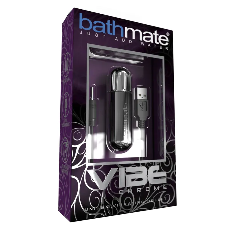 Вібропуля Bathmate Vibe Bullet Chrome, срібляста, 10 режимів вібрації