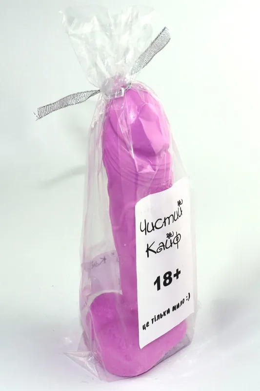 Мило-член на присосці Чистий Кайф Violet, розмір M, 140×32 мм