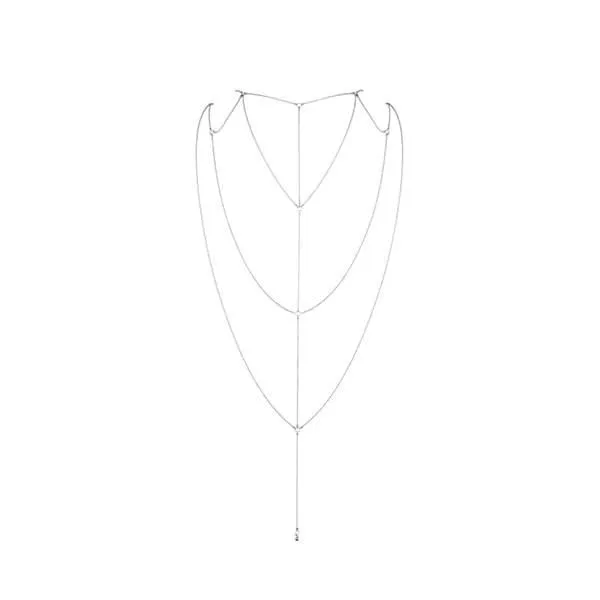 Ланцюжок для тіла Bijoux Indiscrets Magnifique Back and Cleavage Chain, срібний