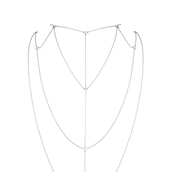 Ланцюжок для тіла Bijoux Indiscrets Magnifique Back and Cleavage Chain, срібний