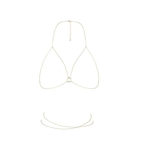 Прикраса-портупея Bijoux Indiscrets Magnifique Bra Chain Gold, ланцюжок на тіло