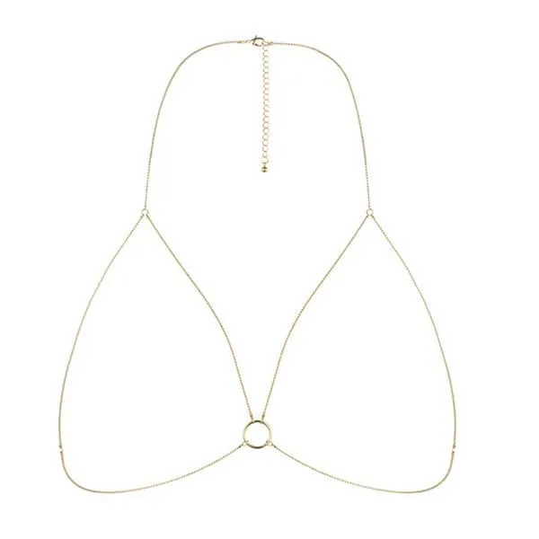 Прикраса-портупея Bijoux Indiscrets Magnifique Bra Chain Gold, ланцюжок на тіло