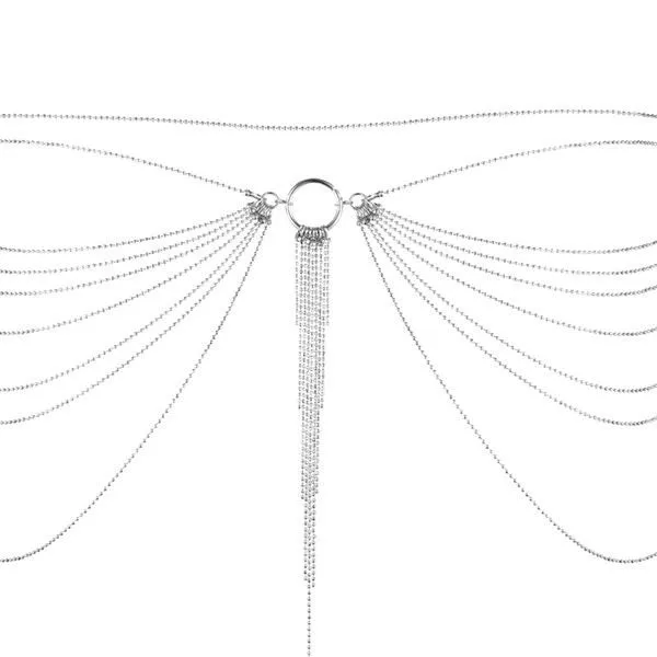 Прикраса на тіло Bijoux Indiscrets Magnifique Bikini Chain, срібляста