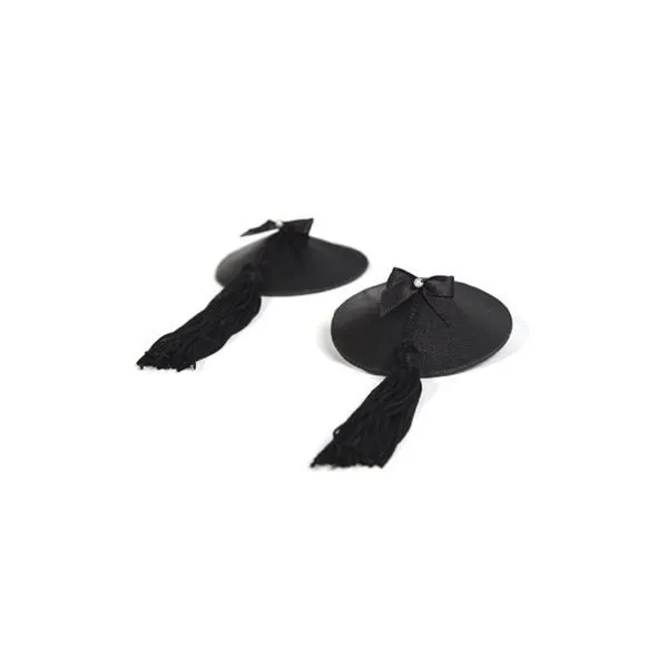 Пестіс Bijoux Indiscrets Burlesque pasties GLITTER and BOW чорний
