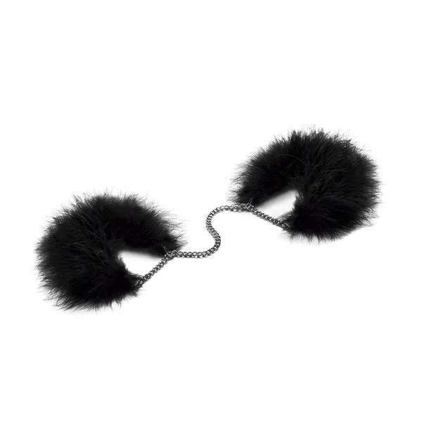 Наручники Bijoux Indiscrets Za za zu feather handcuffs, пір'яні, чорні