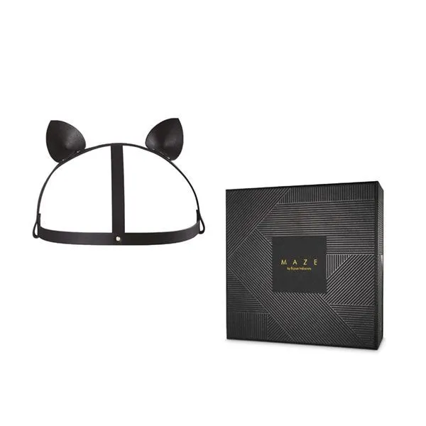 Котячі вушка Bijoux Indiscrets MAZE - Cat Ears Headpiece Black, екошкіра