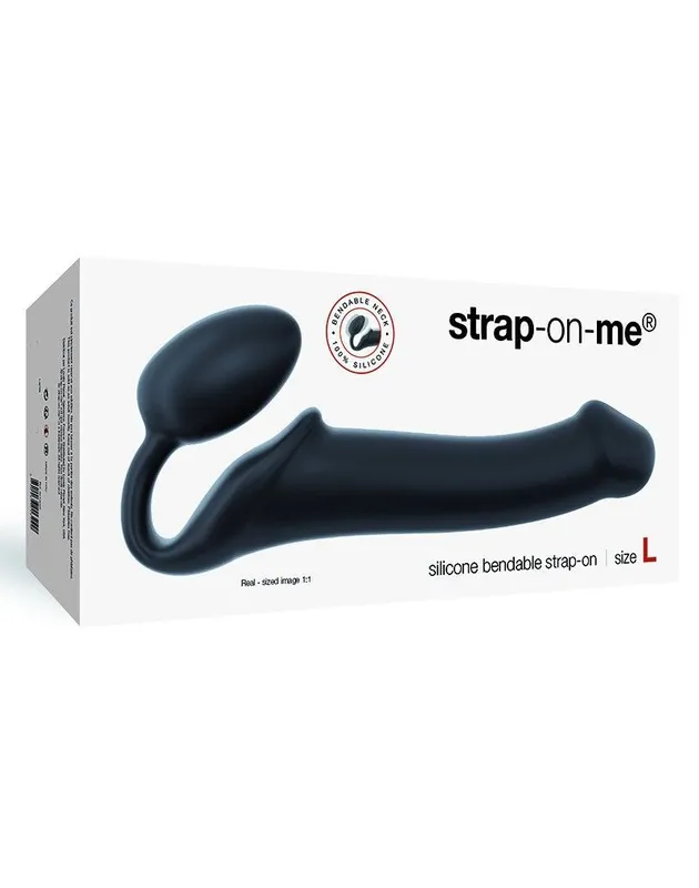 Безремінний страпон Strap-On-Me Black XL, чорний, діаметр 4,5 см