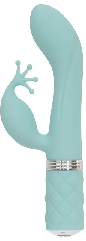 Вібратор-кролик Pillow Talk Kinky Teal з кристалом Swarovski, бірюзовий