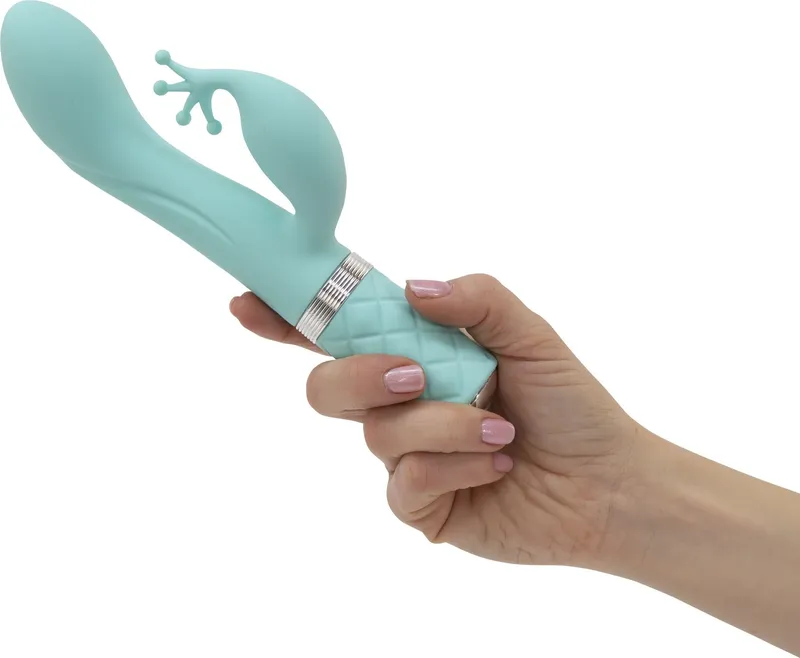 Вібратор-кролик Pillow Talk Kinky Teal з кристалом Swarovski, бірюзовий