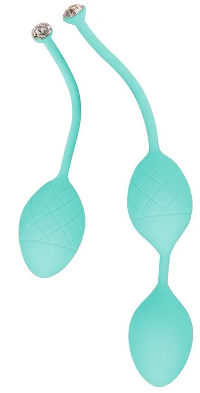 Вагінальні кульки Pillow Talk - Frisky Teal з кристалом Swarovski, бірюзові