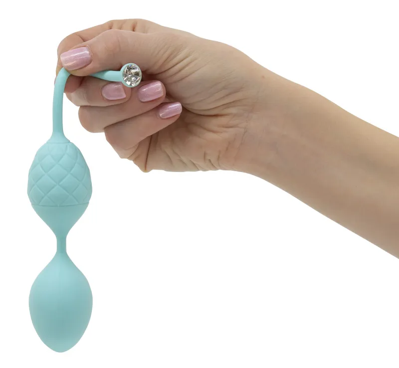 Вагінальні кульки Pillow Talk - Frisky Teal з кристалом Swarovski, бірюзові