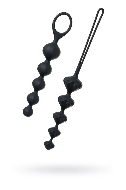 Набір анальних намистин Satisfyer Beads Black, силікон, чорний колір