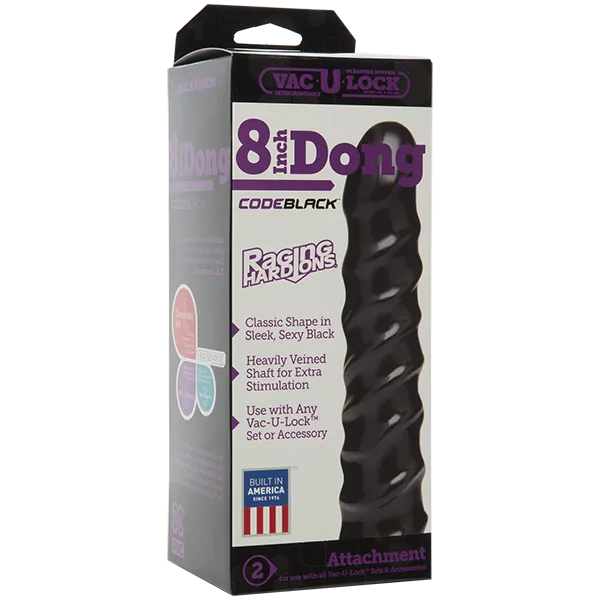 Дилдо Doc Johnson CodeBlack - 8 Inch Raging Hard-Ons Dong, чорне