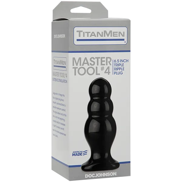 Анальний стимулятор Doc Johnson Titanmen Tools – Master, чорний, діаметр 6,6 см