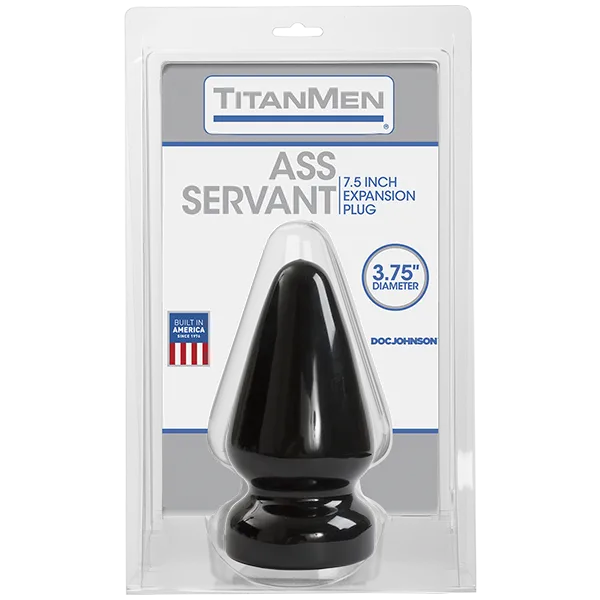 Анальна пробка Doc Johnson Titanmen Tools Ass Servant, чорна, діаметр 9,4 см
