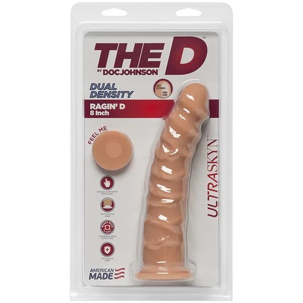 Фалоімітатор Doc Johnson The D - Ragin D - 8 Inch Without Balls ULTRASKYN, тілесний