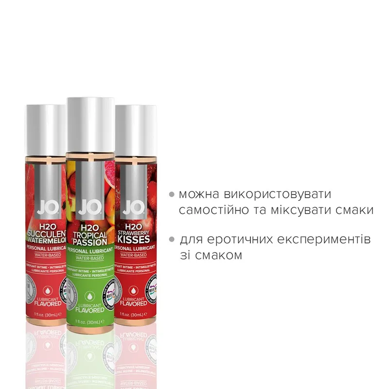 Набір JO Tri-Me Triple Pack — Flavors (3×30 мл), три смаки оральних змазок