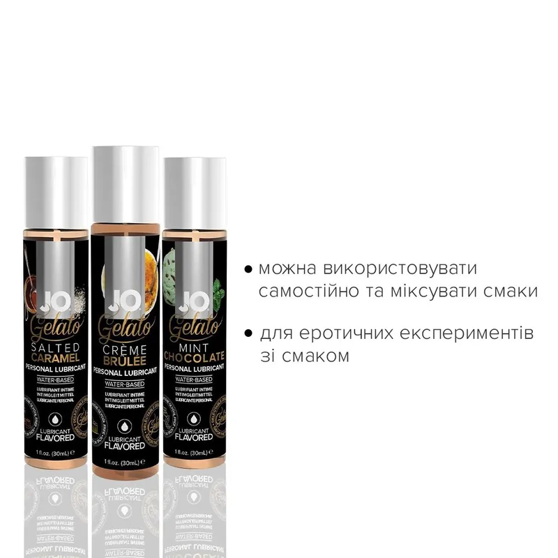 Набір JO Tri-Me Triple Pack — Gelato (3×30 мл), три смаки серії Gelato