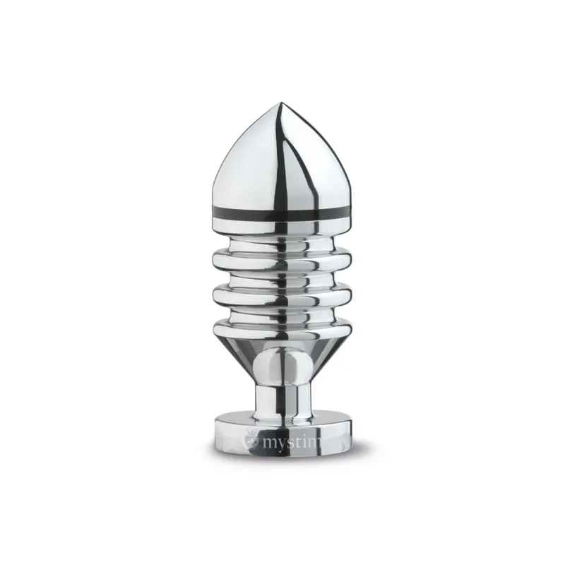 Анальна пробка Mystim Hector Helix Buttplug S для електростимуляції, срібляста