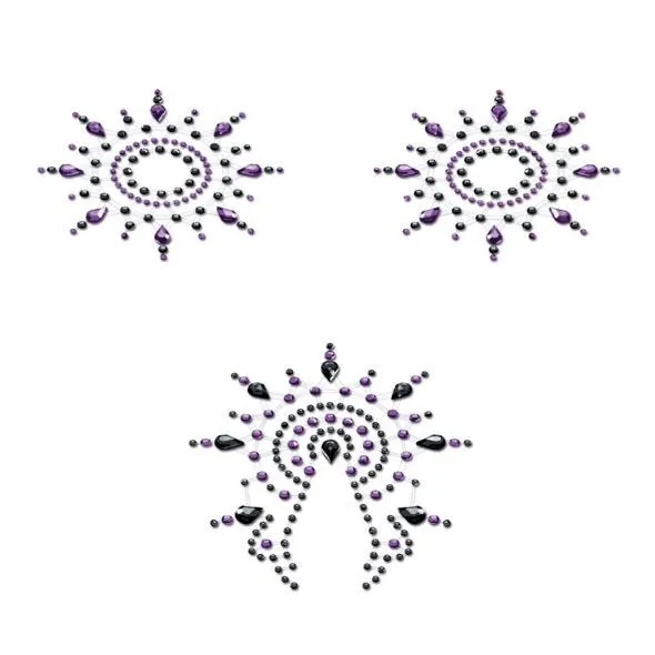 Пестіс з кристалів Petits Joujoux Gloria set of 3 - Black/Purple