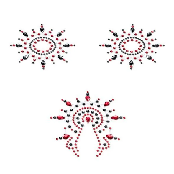 Пестіс з кристалів Petits Joujoux Gloria set of 3 - Black/Red