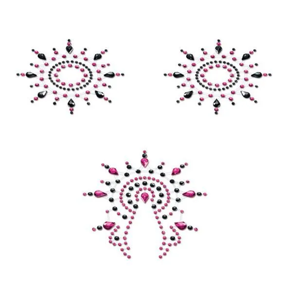 Пестіс з кристалів Petits Joujoux Gloria set of 3 - Black/Pink