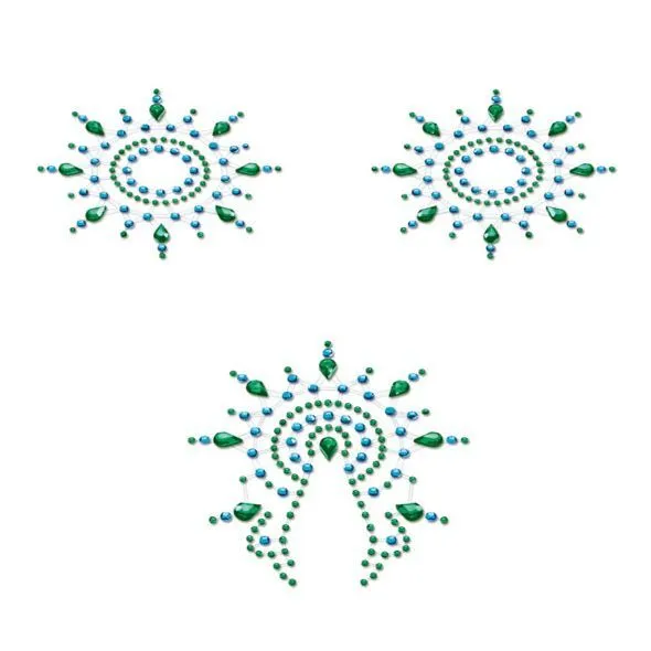 Пестіс з кристалів Petits Joujoux Gloria set of 3 - Green/Blue