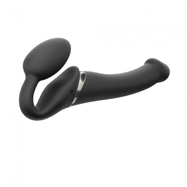 Безремінний страпон Strap-On-Me Vibrating Black M з пультом ДК