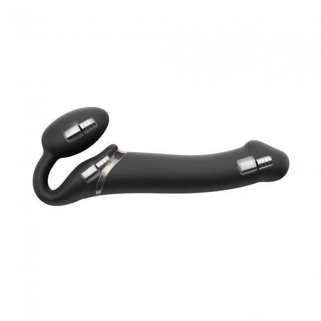 Безремінний страпон Strap-On-Me Vibrating Black M з пультом ДК