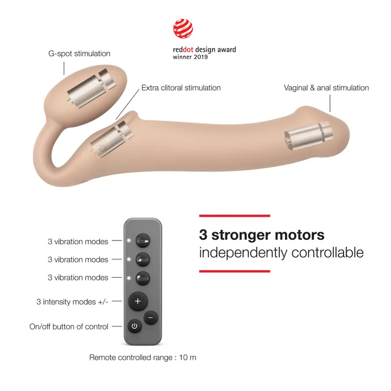 Безремінний страпон з вібрацією Strap-On-Me VIBRATING Black M
