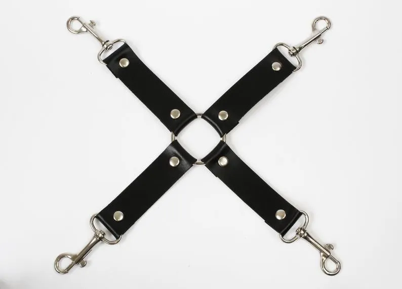 Хрестовина Feral Feelings 4 Way Connector Black, натуральна шкіра