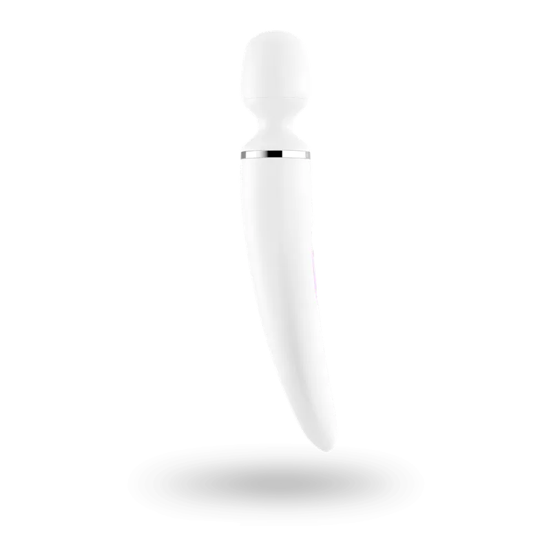 Вібромасажер Satisfyer Wand-er Woman White/Chrome, розмір XXL