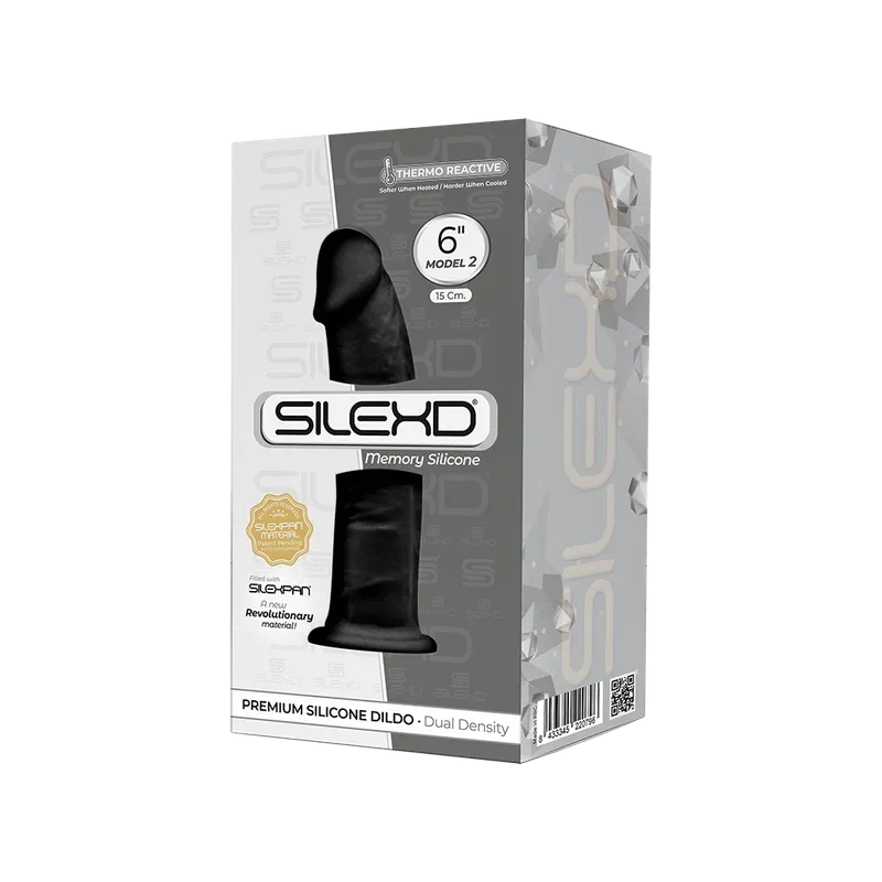 Фалоімітатор SilexD Robby Black, двошаровий, силікон + Silexpan, діаметр 3,5 см