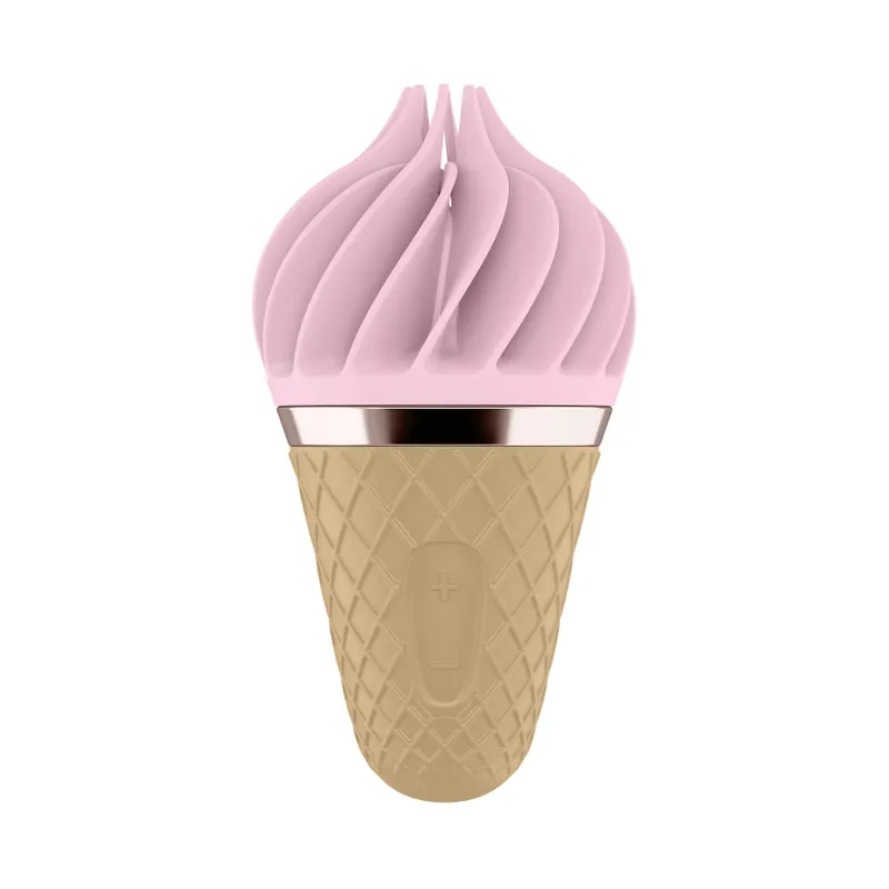 Стимулятор Satisfyer Lay-On - Sweet Treat Pink/Brown у формі морозива