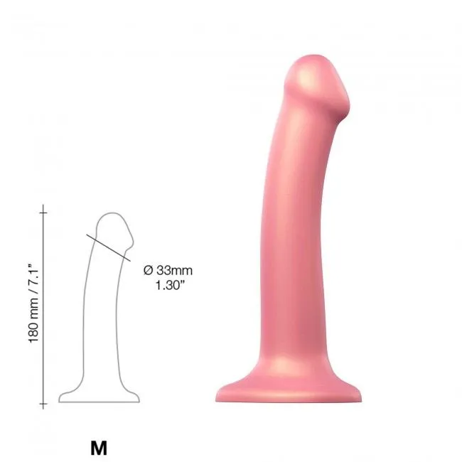 Насадка для страпону Strap-On-Me Mono Density Dildo Rose M, діам. 3,3 см, силікон