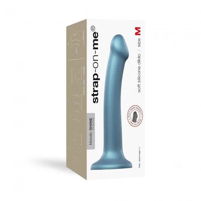 Насадка для страпона Strap-On-Me Mono Density Dildo Blue M, діам. 3,3 см