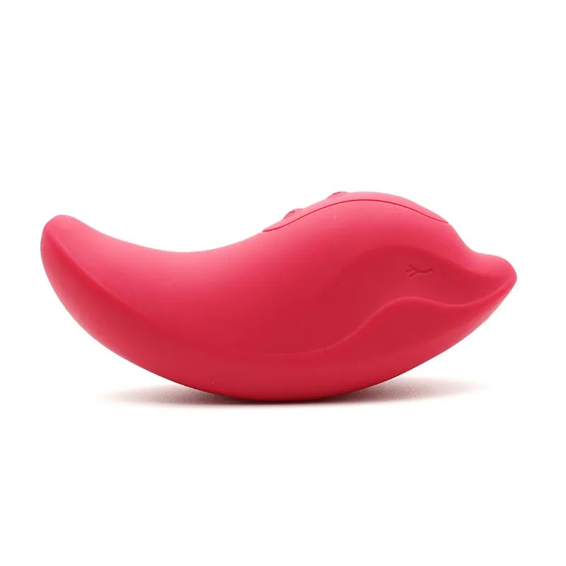 Вібратор KISSTOY Heidi Red — кліторальний стимулятор у формі дельфіна