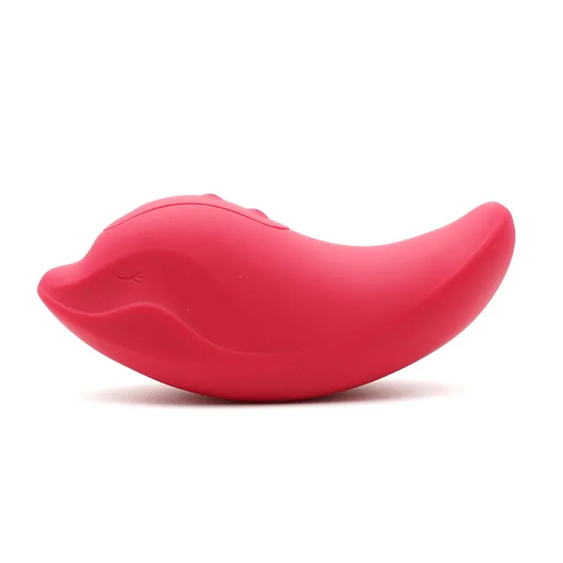 Вібратор KISSTOY Heidi Red — кліторальний стимулятор у формі дельфіна