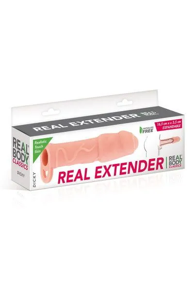 Насадка на член Real Body Real Extender DICKY із закритою головкою та кільцем для мошонки