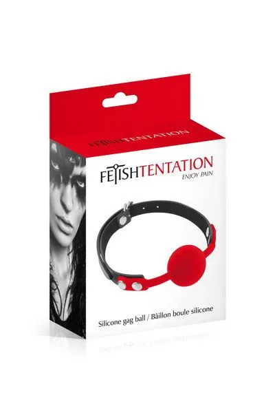 Кляп із силіконовою кулькою Fetish Tentation Silicone Gag Ball, червоний