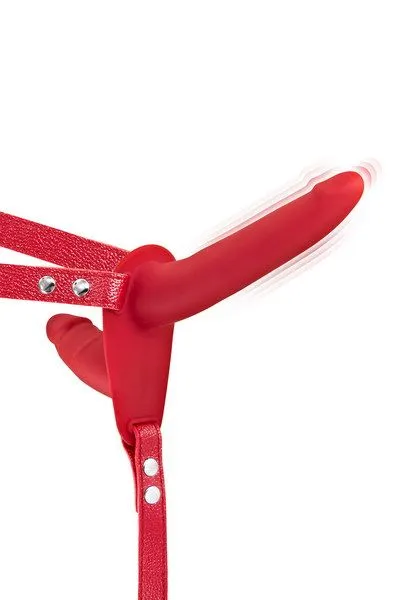 Страпон з вібрацією Fetish Tentation Vibrating Strap-On with Double Dildo Red