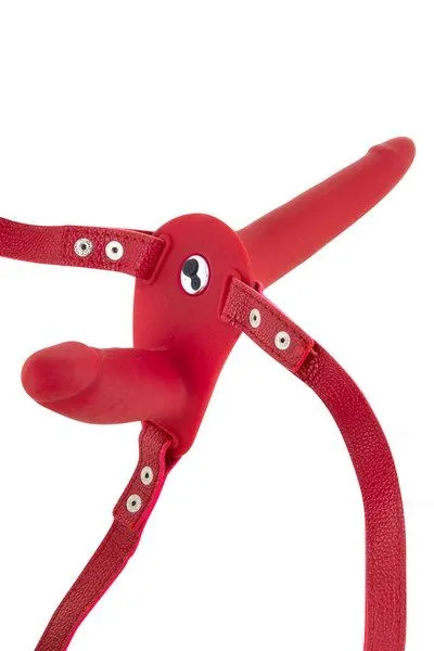 Страпон з вібрацією Fetish Tentation Vibrating Strap-On with Double Dildo Red