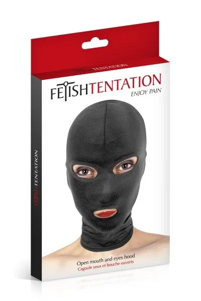 Капюшон для БДСМ Fetish Tentation Open Mouth and Eyes Hood