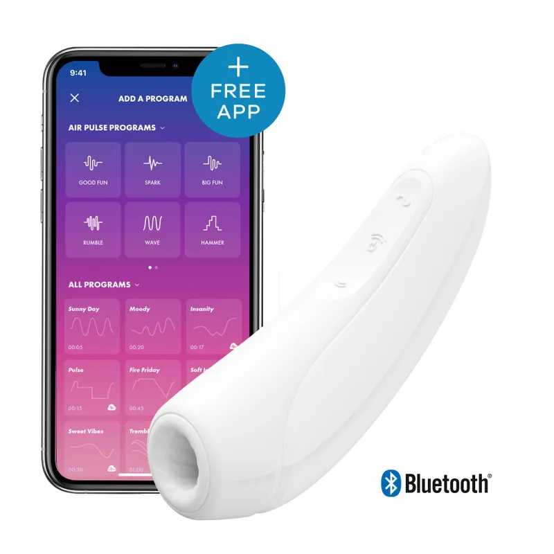 Вакуумний кліторальний стимулятор Satisfyer Curvy 1+ White з керуванням через смартфон