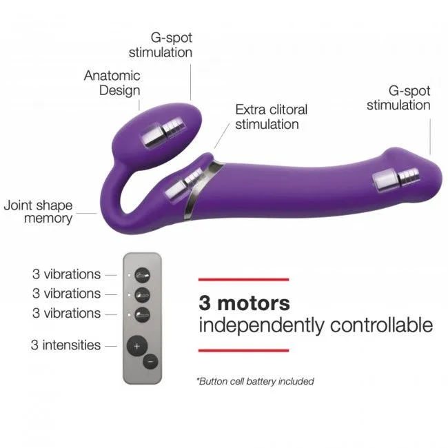 Безремінний страпон з вібрацією Strap-On-Me Vibrating Violet XL, діам. 4,7 см