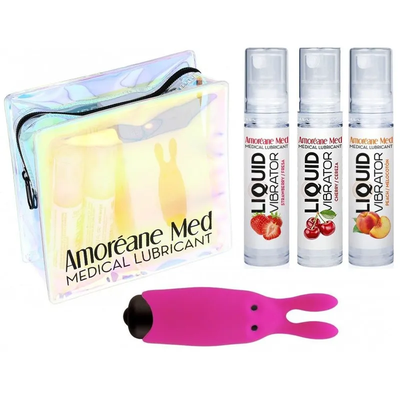 Набір Amoreane Med: лубрикант 3х10 мл та вібропуля Adrien Lastic Pink