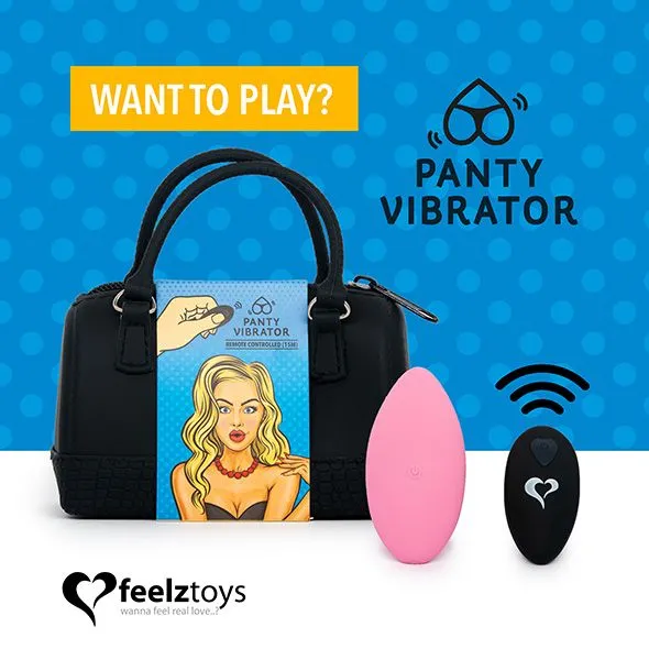 Вібратор у трусики FeelzToys Panty Vibrator Pink з пультом ДК, 6 режимів