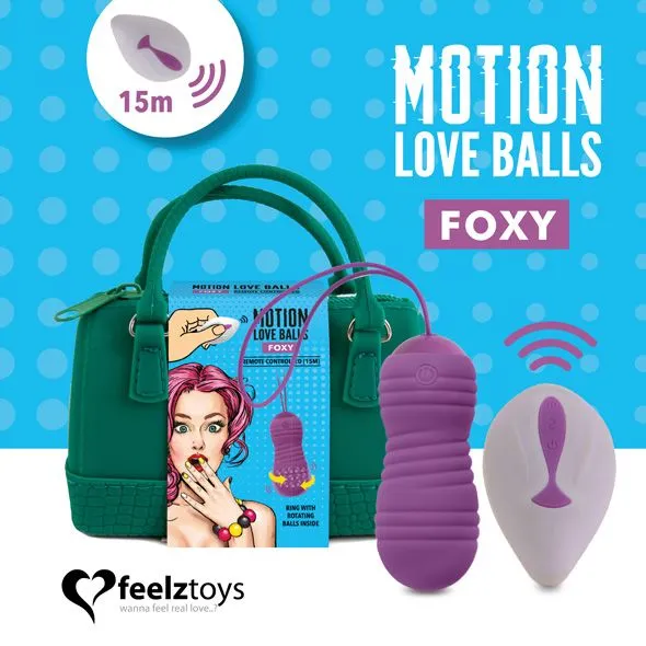 Вагінальні кульки FeelzToys Motion Love Balls Foxy з пультом ДК, 7 режимів